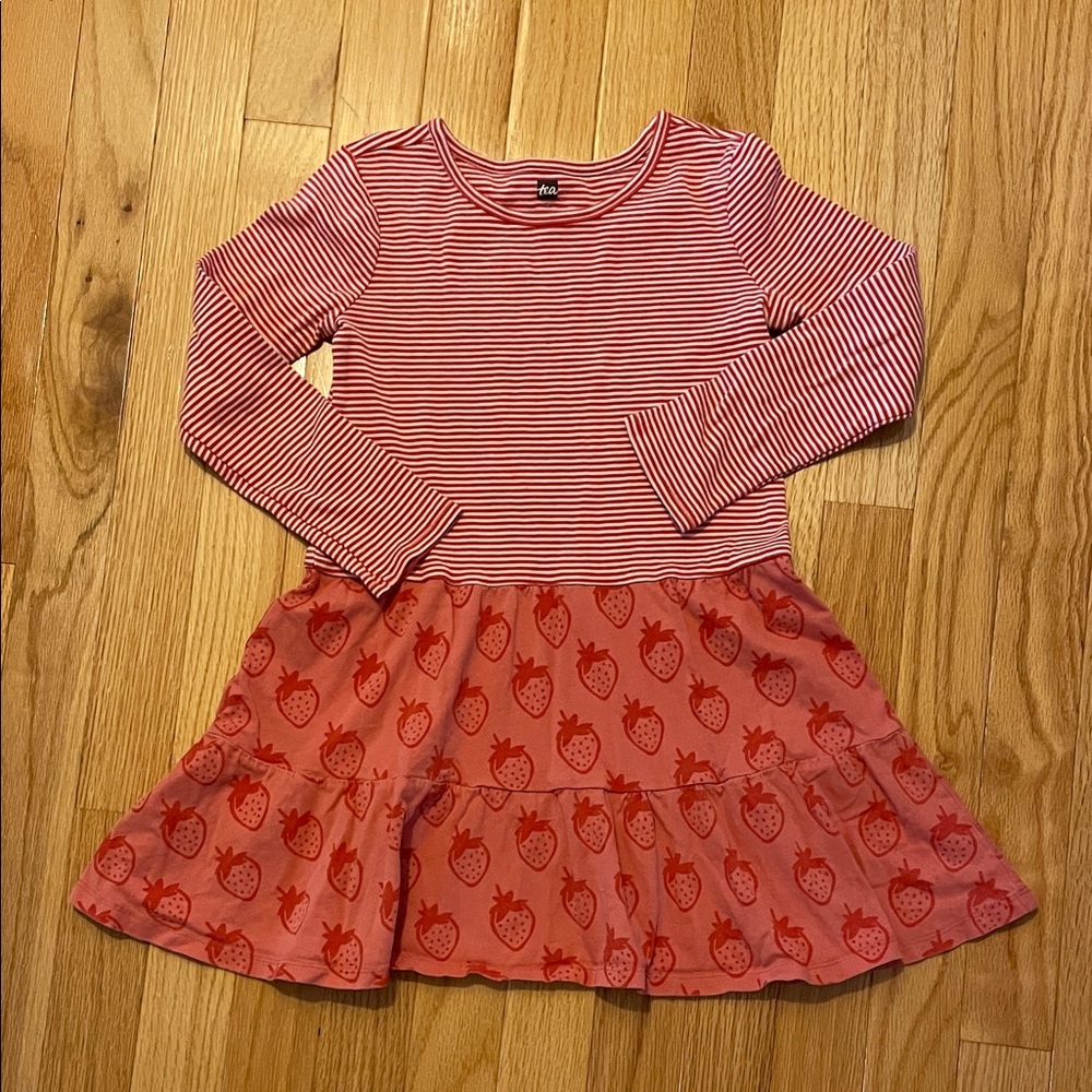 Red Stripe and Strawberry Kids Dress